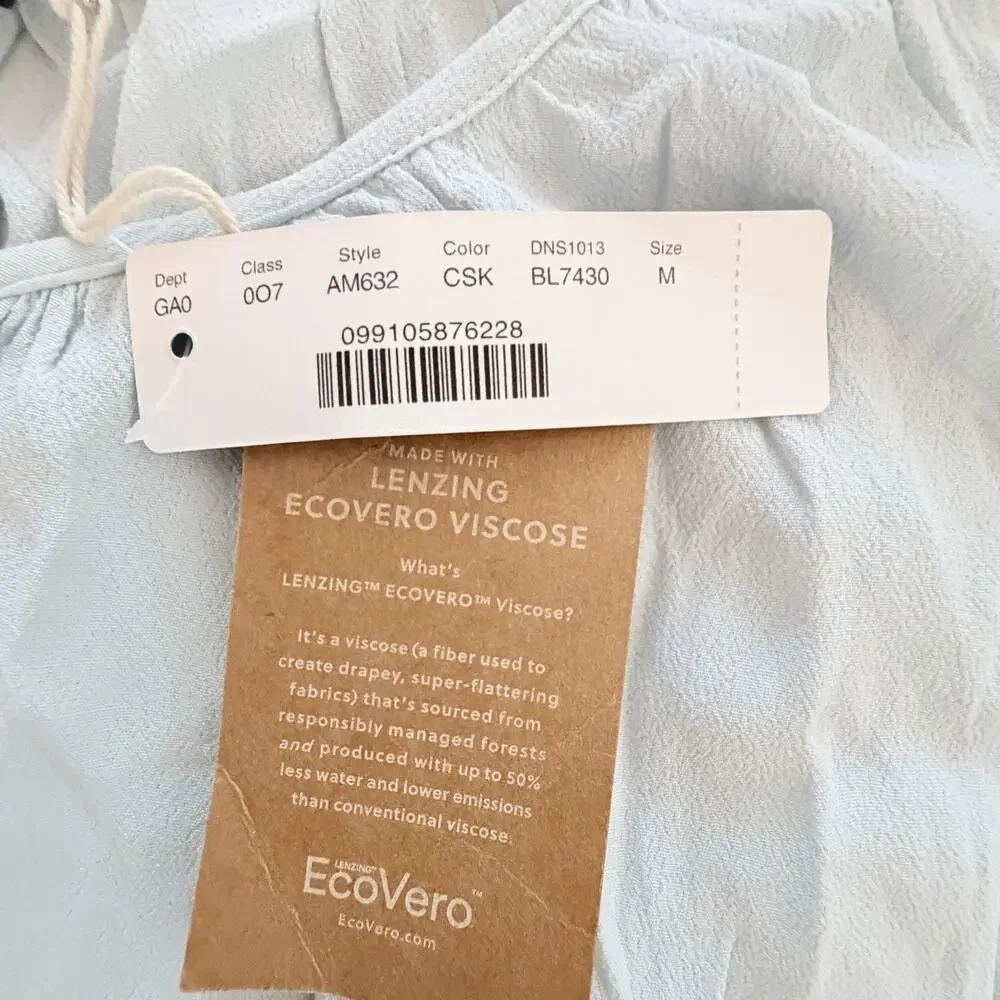 New J.Crew Womens Light Blue Drapey Scoopneck Blouse M NWT